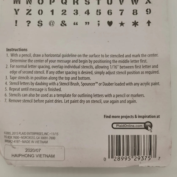 New FOLK ART STENCILS 2" Letters 48 PIECES LETTERS EXTRA DECOR Signs Crafts - Picture 2 of 8